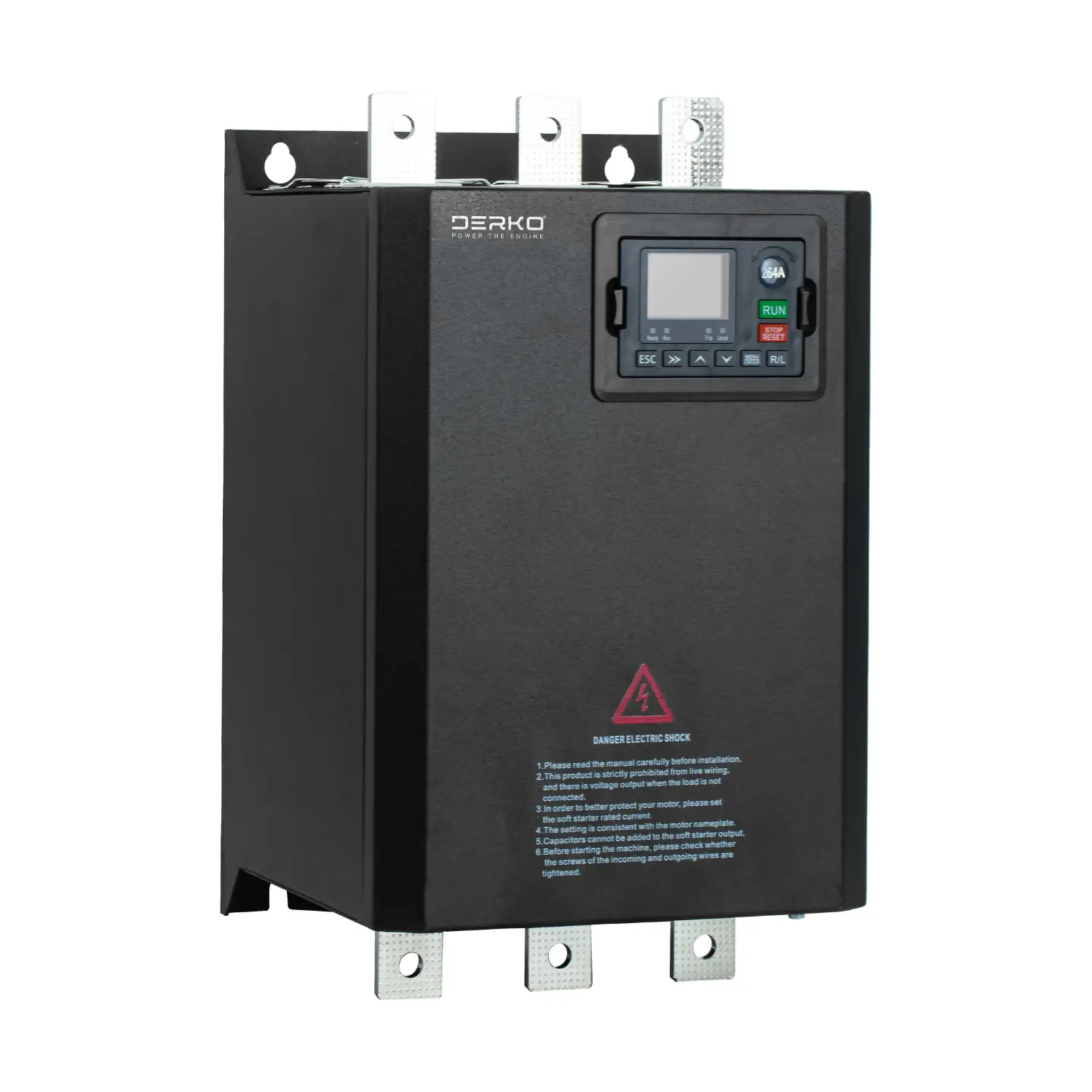 Derko 132KW Dahili Tristör Kontrollü Motor Yumuşak Kalkış Yol Verici SoftStarter Dijital Ekran Türkçe Menü