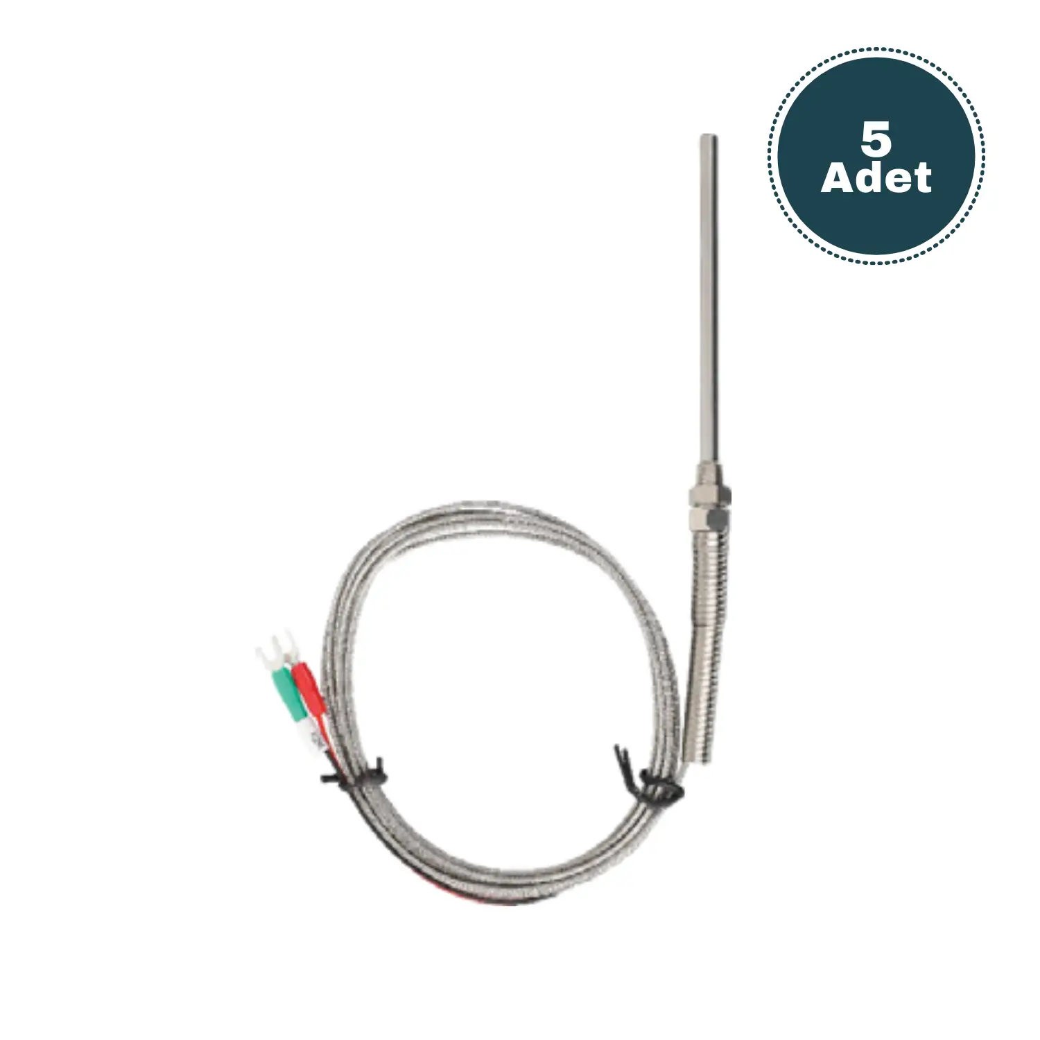 Derko  5 Adet Sıcaklık Sensörü Termokupl K Tipi 5X100 MM NICR-NI