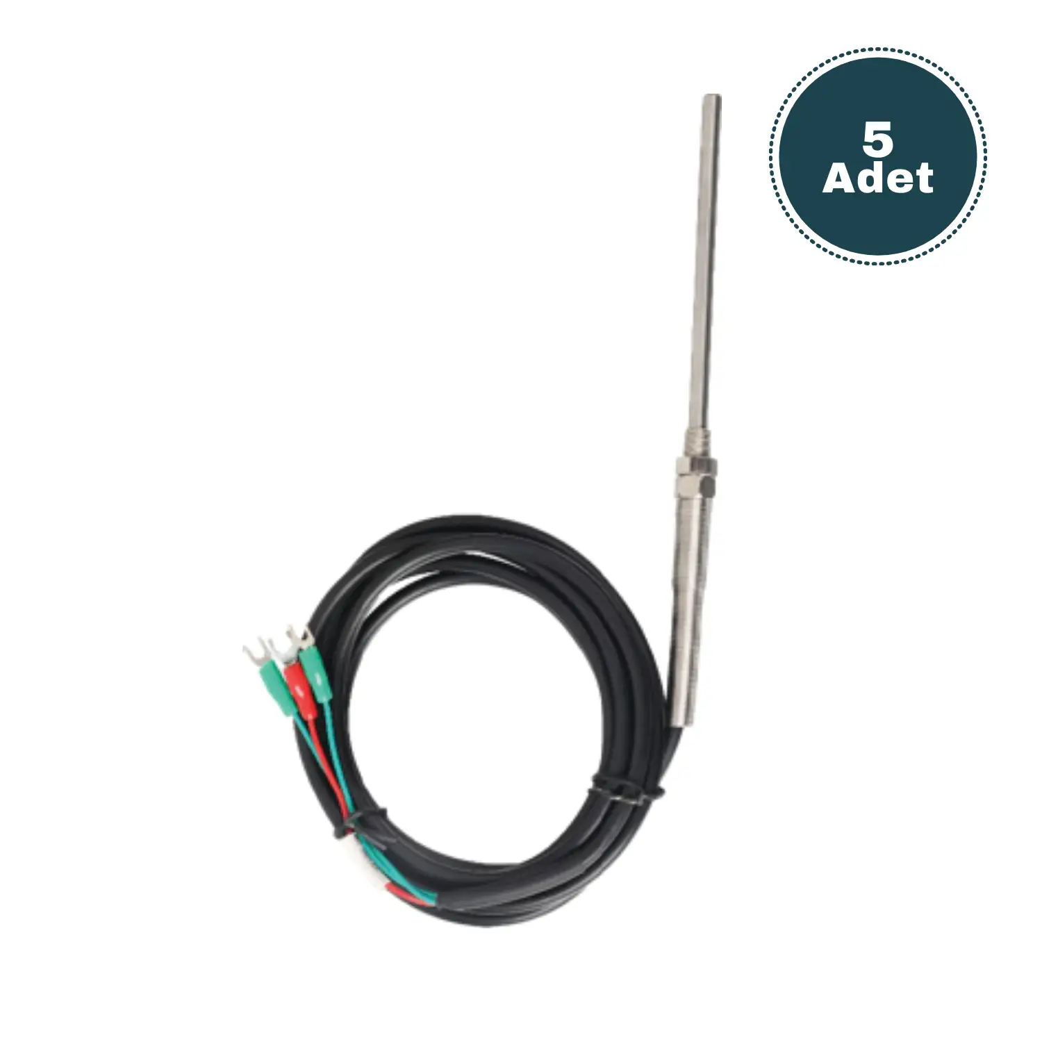 Derko  5 Adet Sıcaklık Sensörü Termokupl J Tipi 5X150 MM FE-CONST
