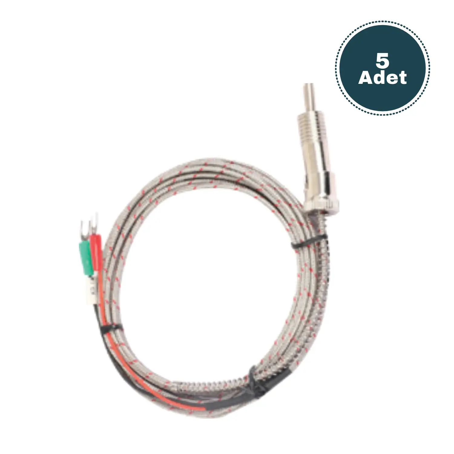 Derko  5 Adet Sıcaklık Sensörü Termokupl K Tipi 5X150 MM NICR-NI