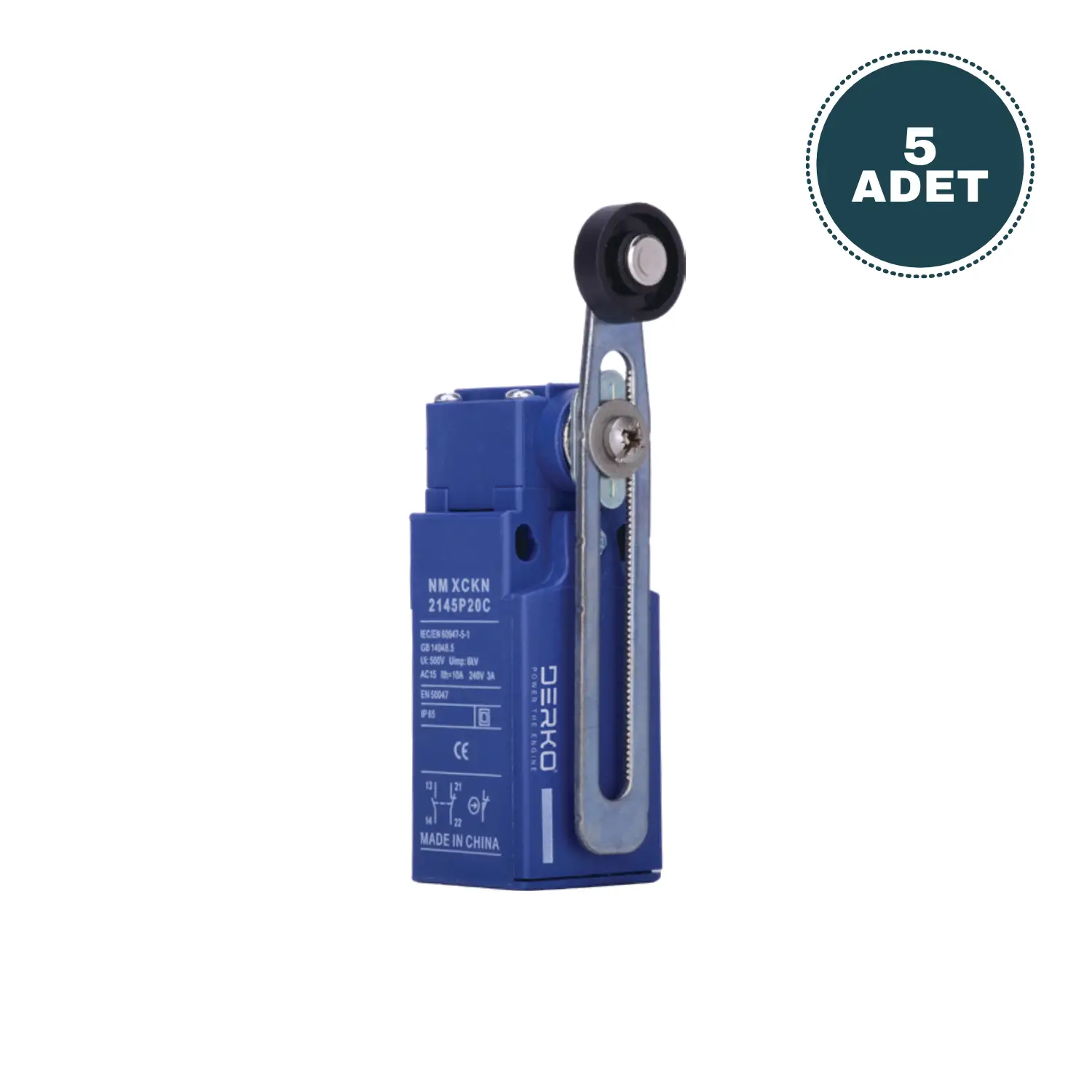 Derko 5 Adet Limit Siviç NMXCKN2102P20C,PLASTİK UÇ AÇISAL MAKARA