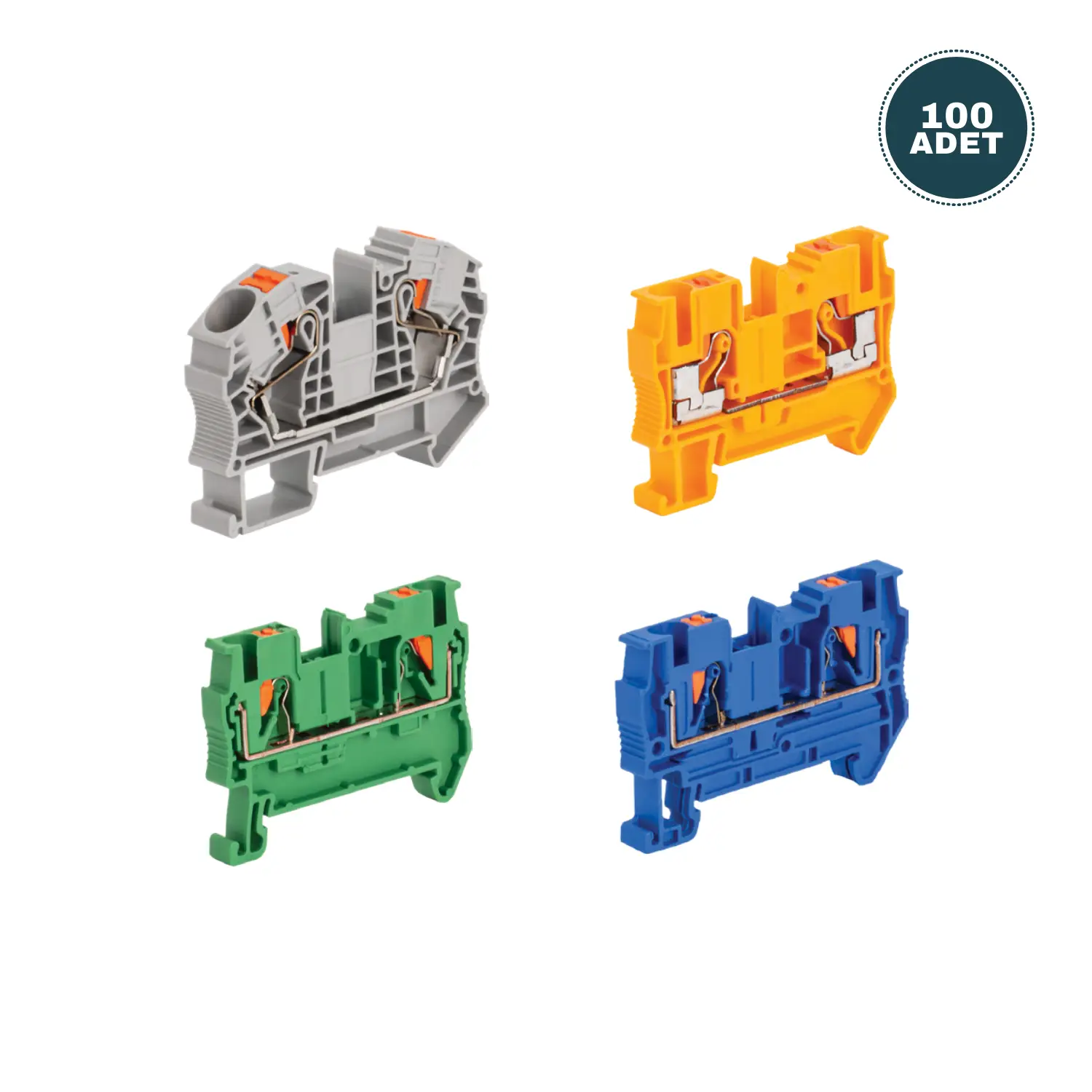 Derko 100 Adet Yay Baskılı Klemens OZG-2,5 milim BLUE MAVİ