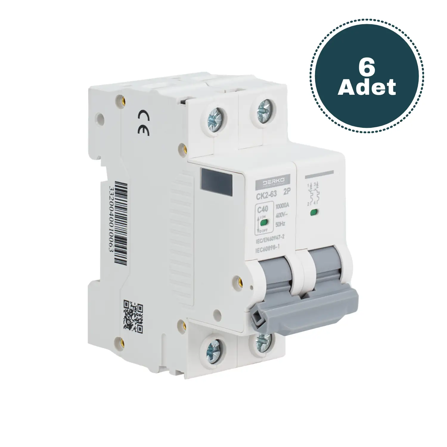 Derko 2 Kutup 10kA B25 Amper 6 Adet Sigorta