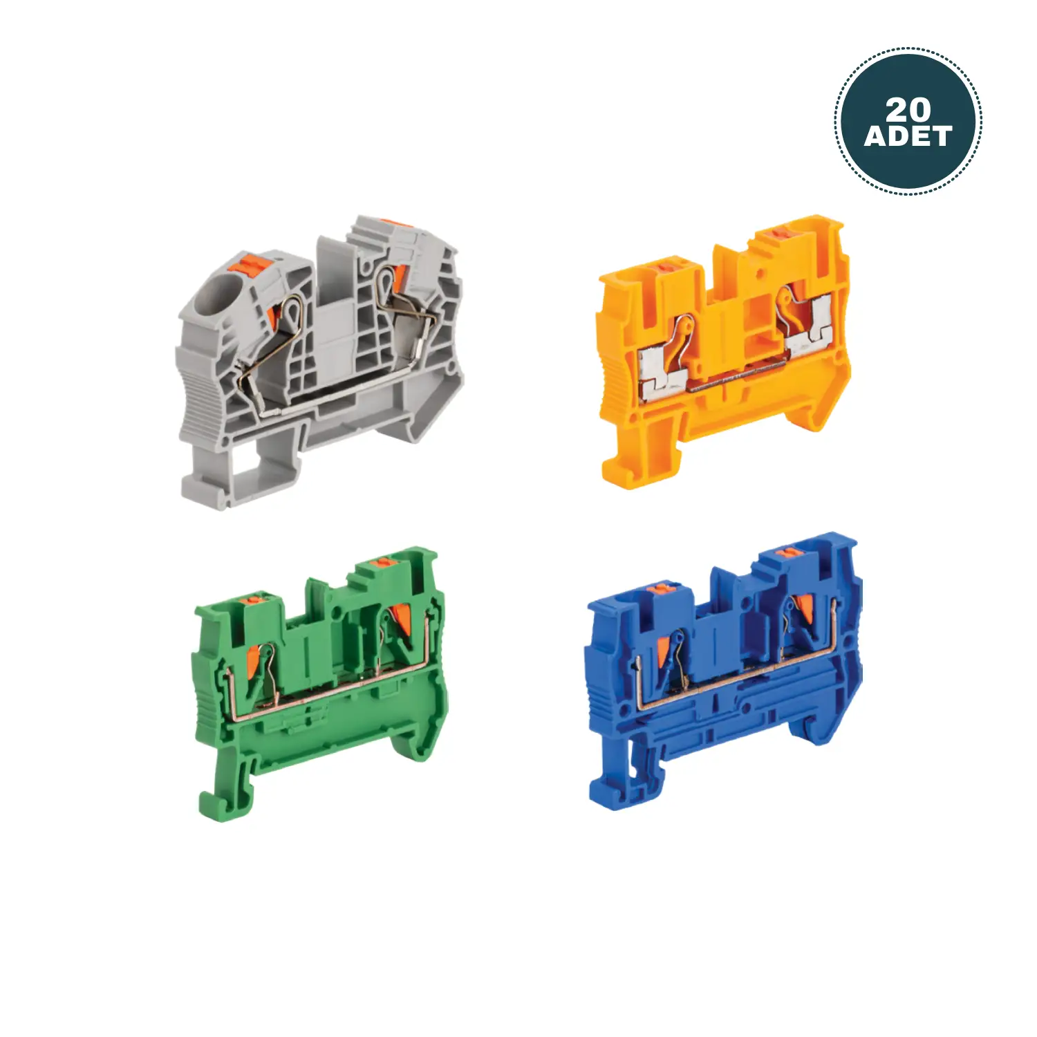 Derko 20 Adet Yay Baskılı Klemens OZG-10 milim BLUE MAVİ