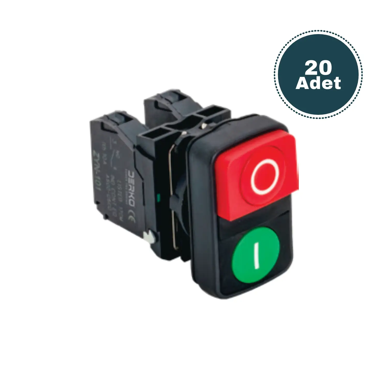 Derko 20 adet İKİZ BUTON 1NA 1NK (AÇIK-KAPALI)