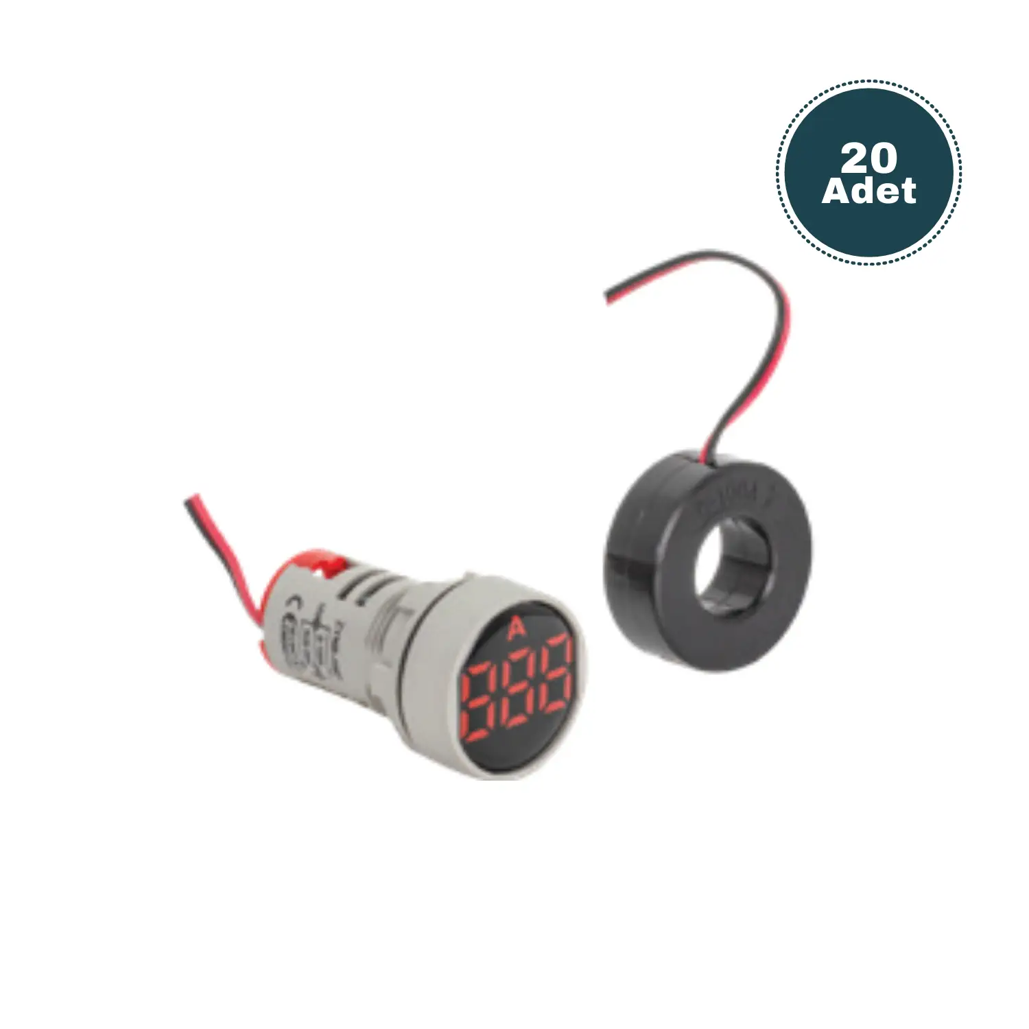 Derko 20 adet DİJİTAL AMPERMETRE 22mm