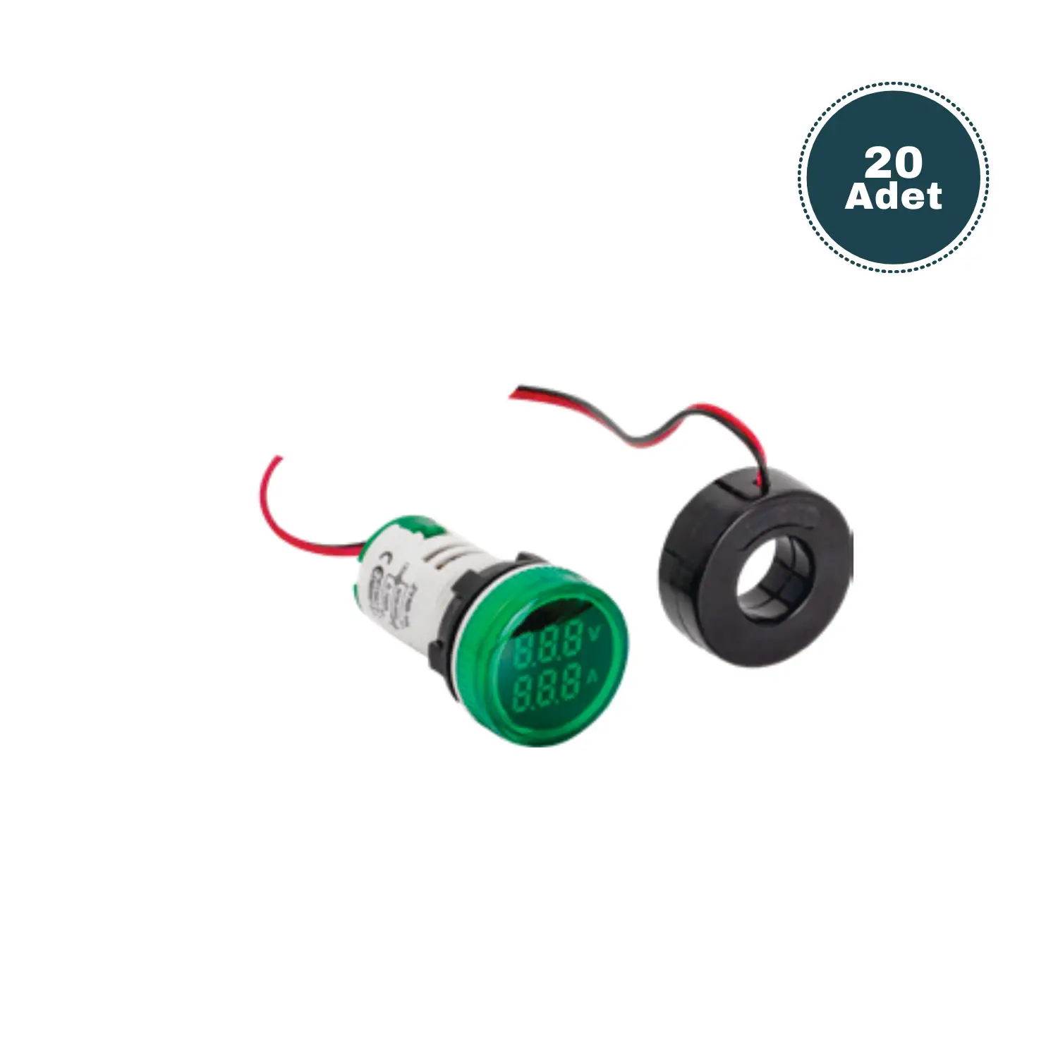 Derko 20 adet DİJİTAL VOLT+AMPERMETRE