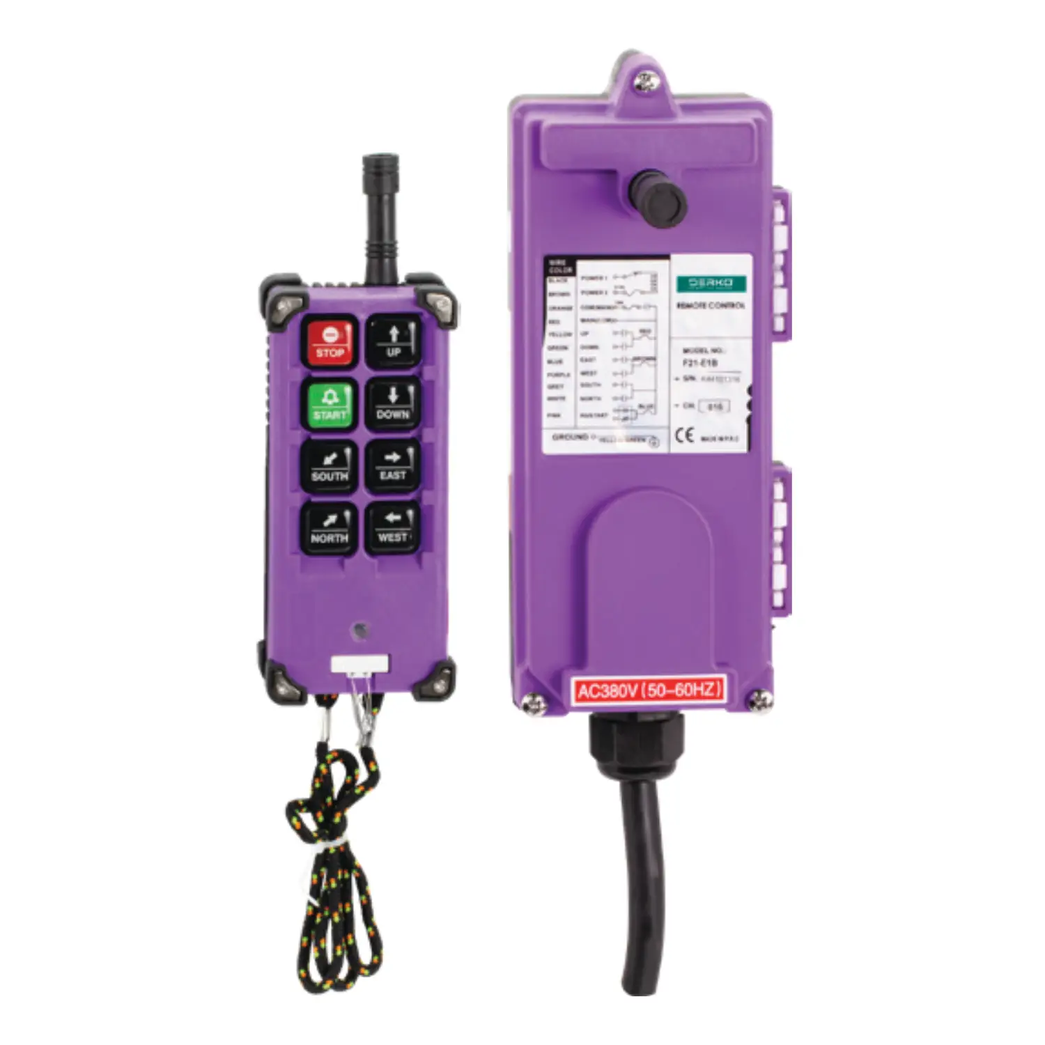 Derko F21-E1B  Tek Hızlı 6 Yön Hareket Uzaktan Vinç Kumanda Kontrol Seti 24-500VAC