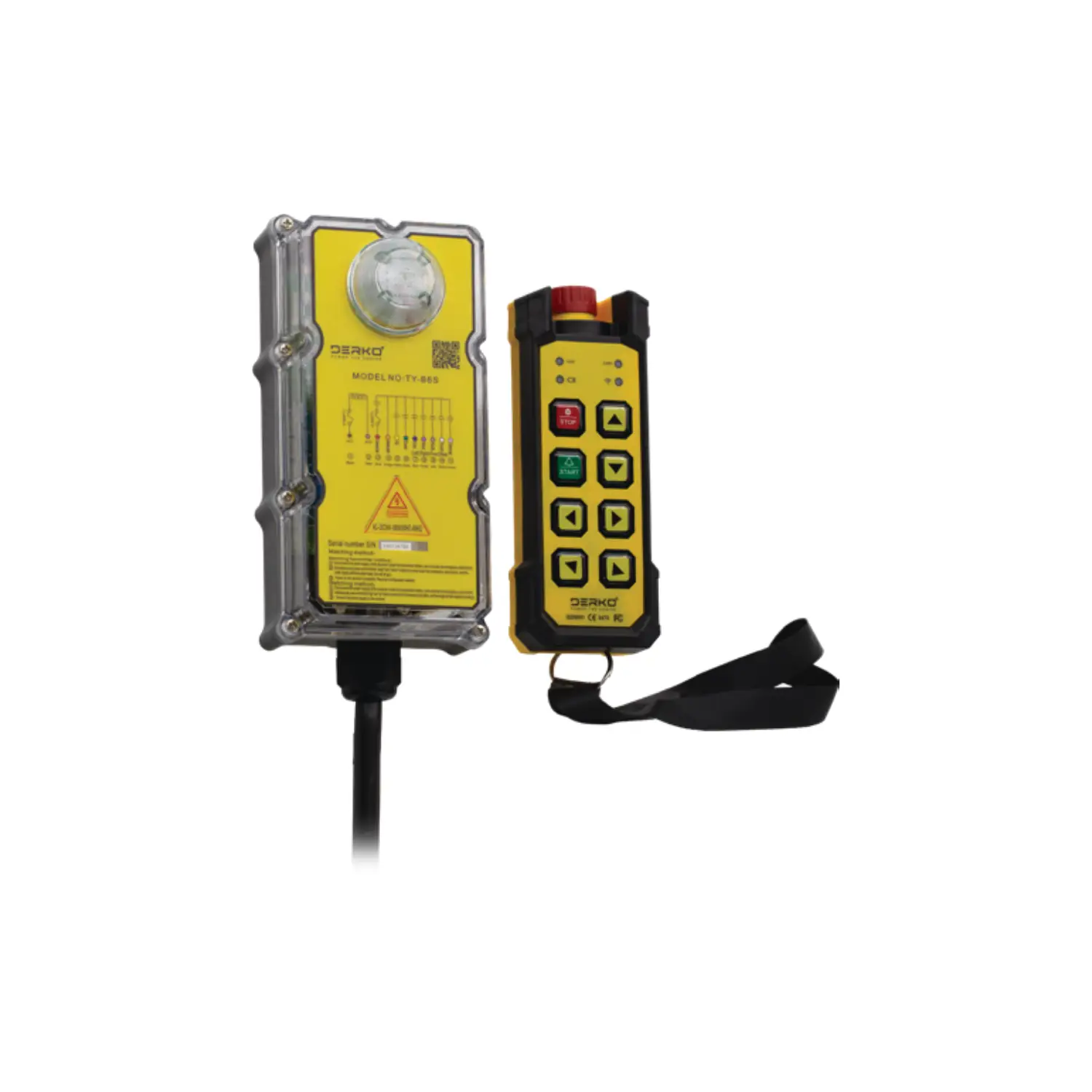 Derko TY-B6D Çift Hızlı 6 Yön Hareket Uzaktan Vinç Kumanda Kontrol Seti Acil Stoplu  24-500VAC