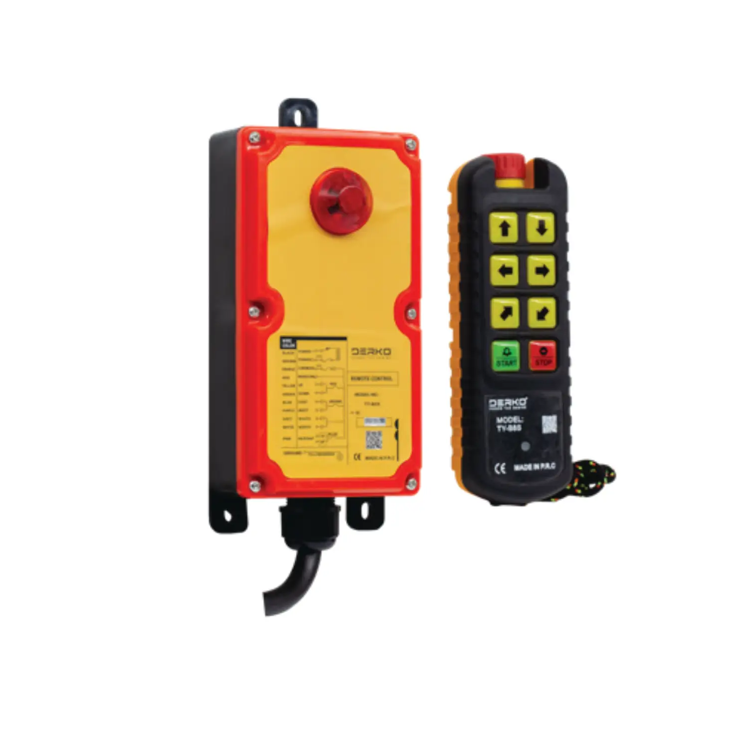 Derko TY-B8S Tek Hızlı 6 Yön Hareket Uzaktan Vinç Kumanda Kontrol Seti Acil Stoplu 24-500VAC