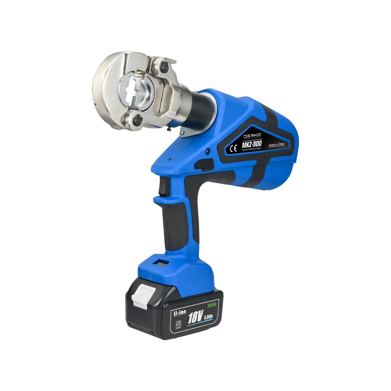 Derko MKZ300 Hidrolik Elektrikli Pabuç Sıkma Pensesi Çift Bataryalı 16-300mm'ye kadar Bas Çek