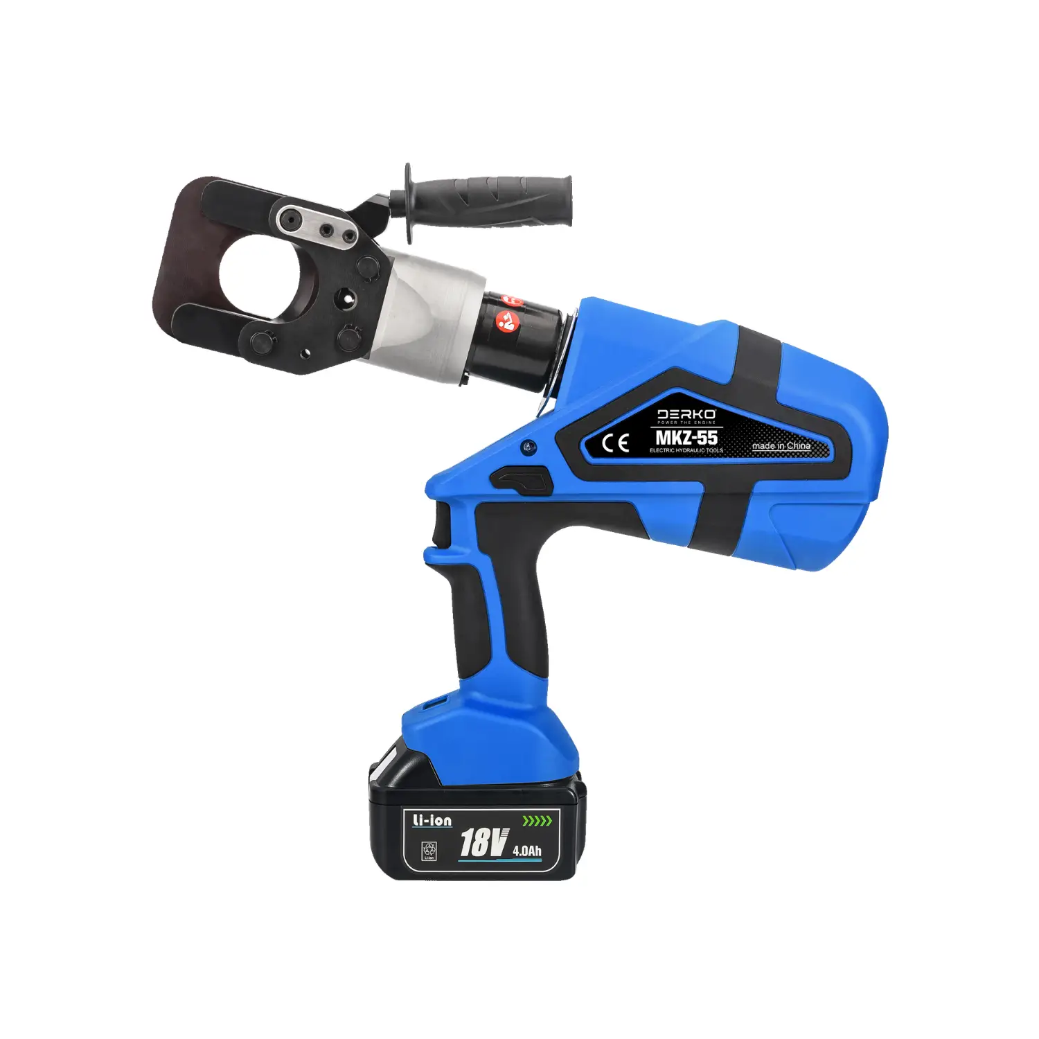 Derko Hidrolik Elektrikli Kablo Kesme 55 mm'ye kadar Pense Seti Çift Bataryalı  Bas Çek