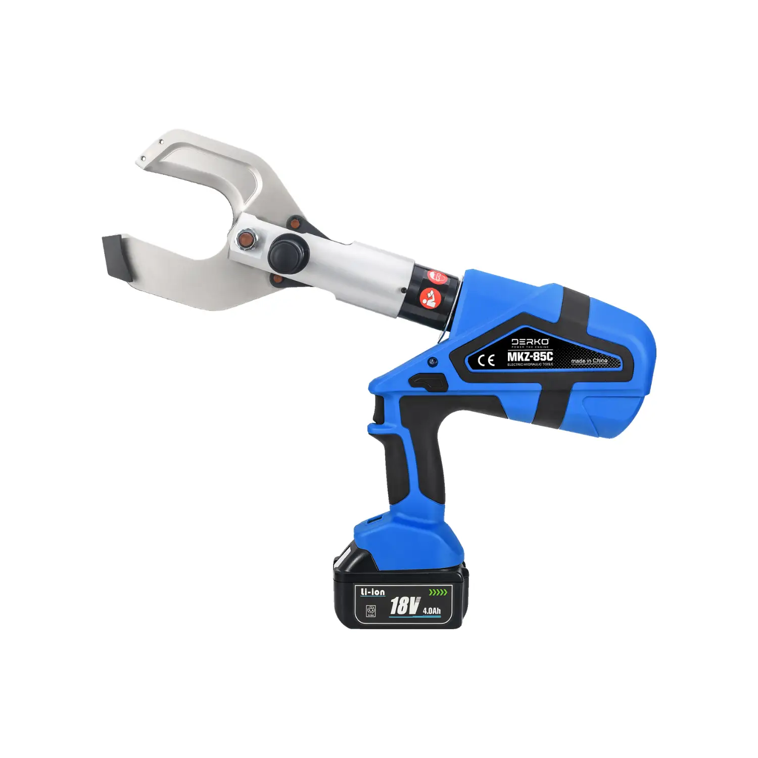 Derko Hidrolik Elektrikli Kablo Kesme 85 mm'ye kadar Pense Seti Çift Bataryalı Bas Çek