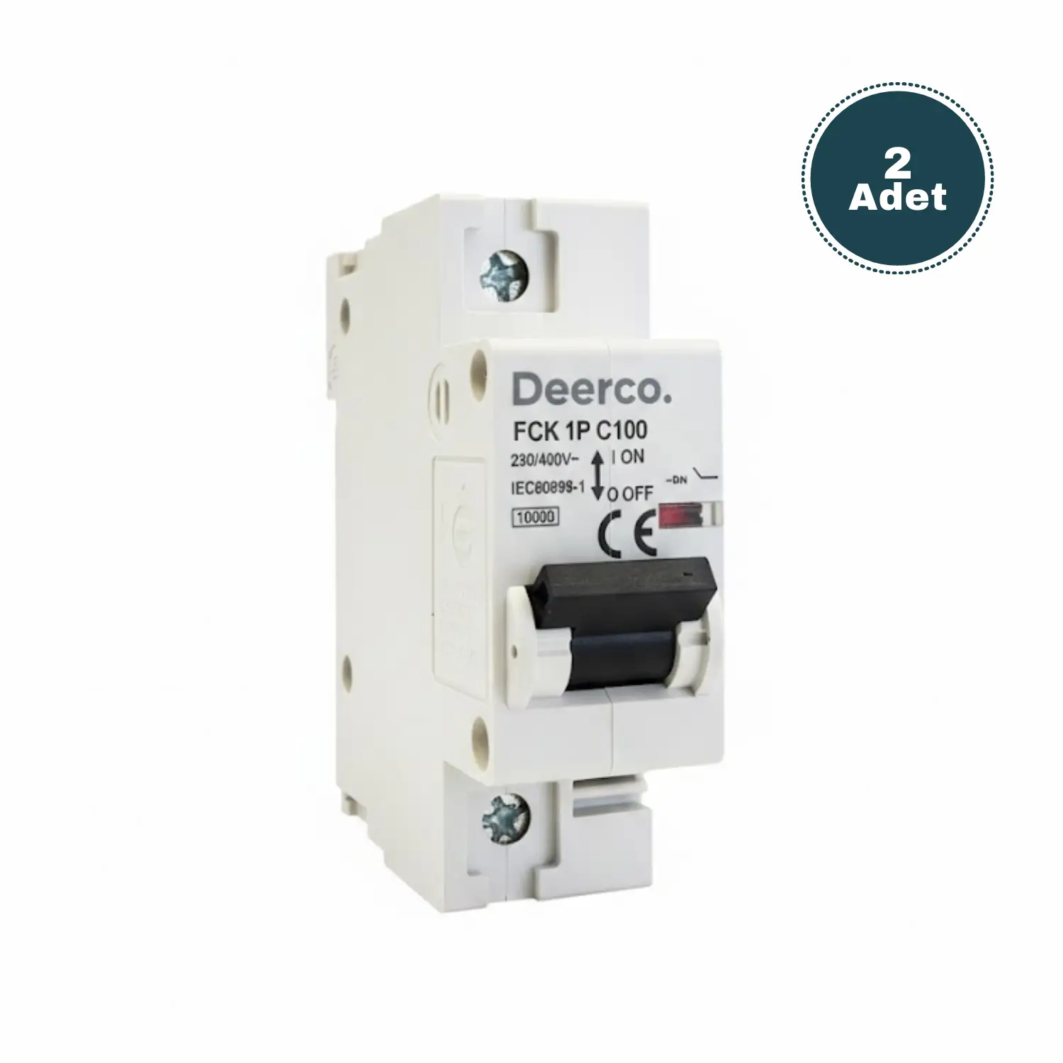 Derko 2 Adet 1 Kutup 10kA C100 Amper Geniş Kasa Sigorta