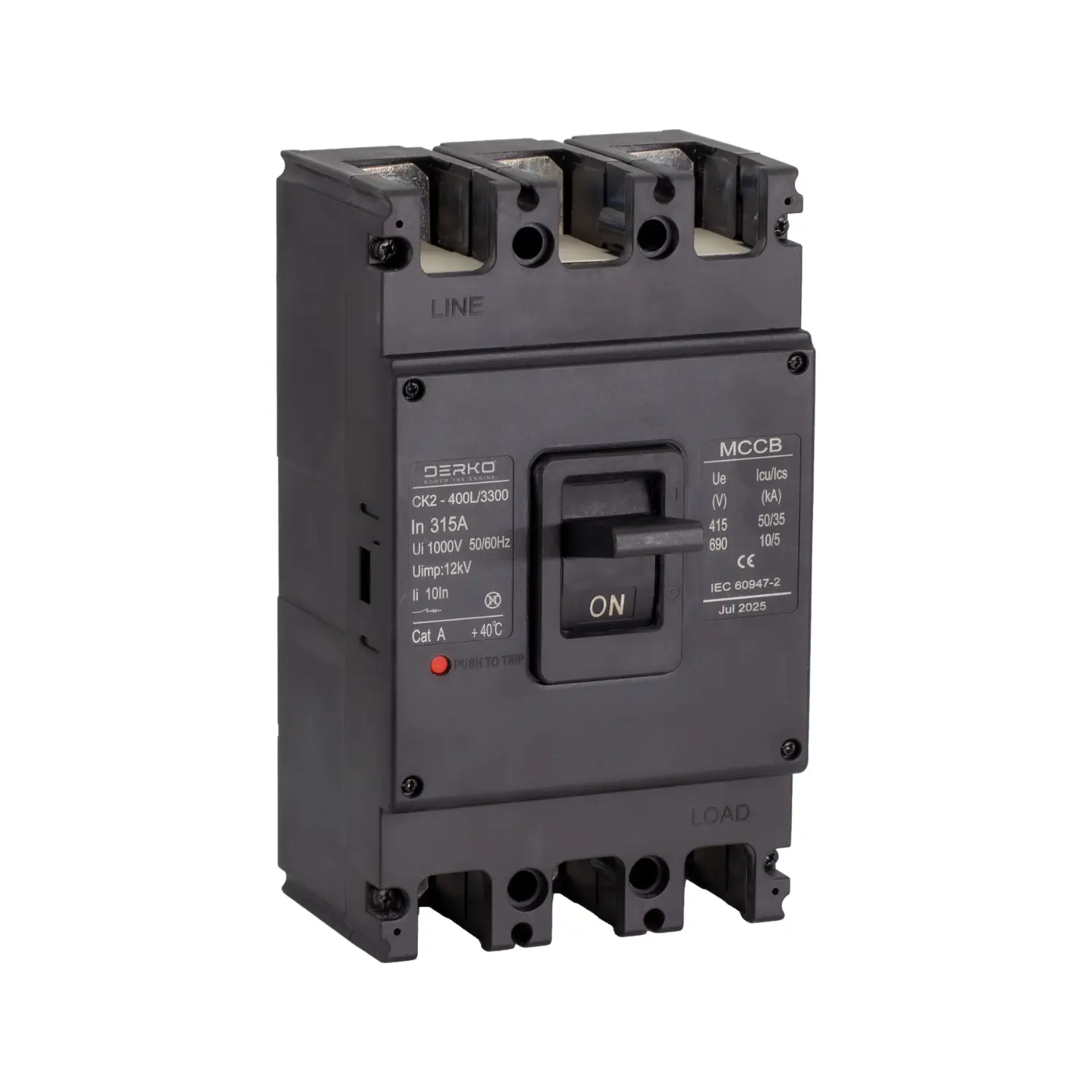 Derko 3 Kutuplu 630 Amper Termik Manyetik Kompakt Şalter
