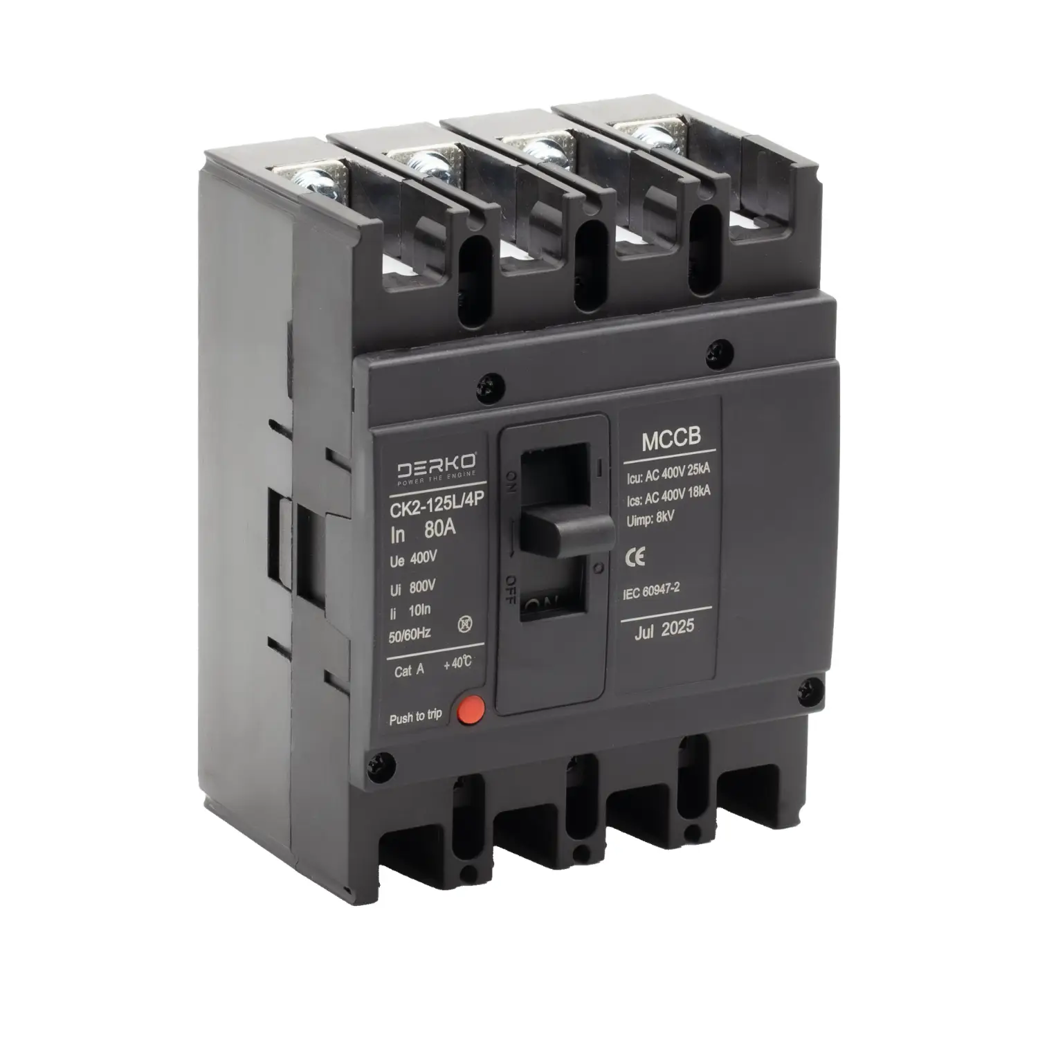 Derko 4 Kutuplu 100 Amper Termik Manyetik Kompakt Şalter