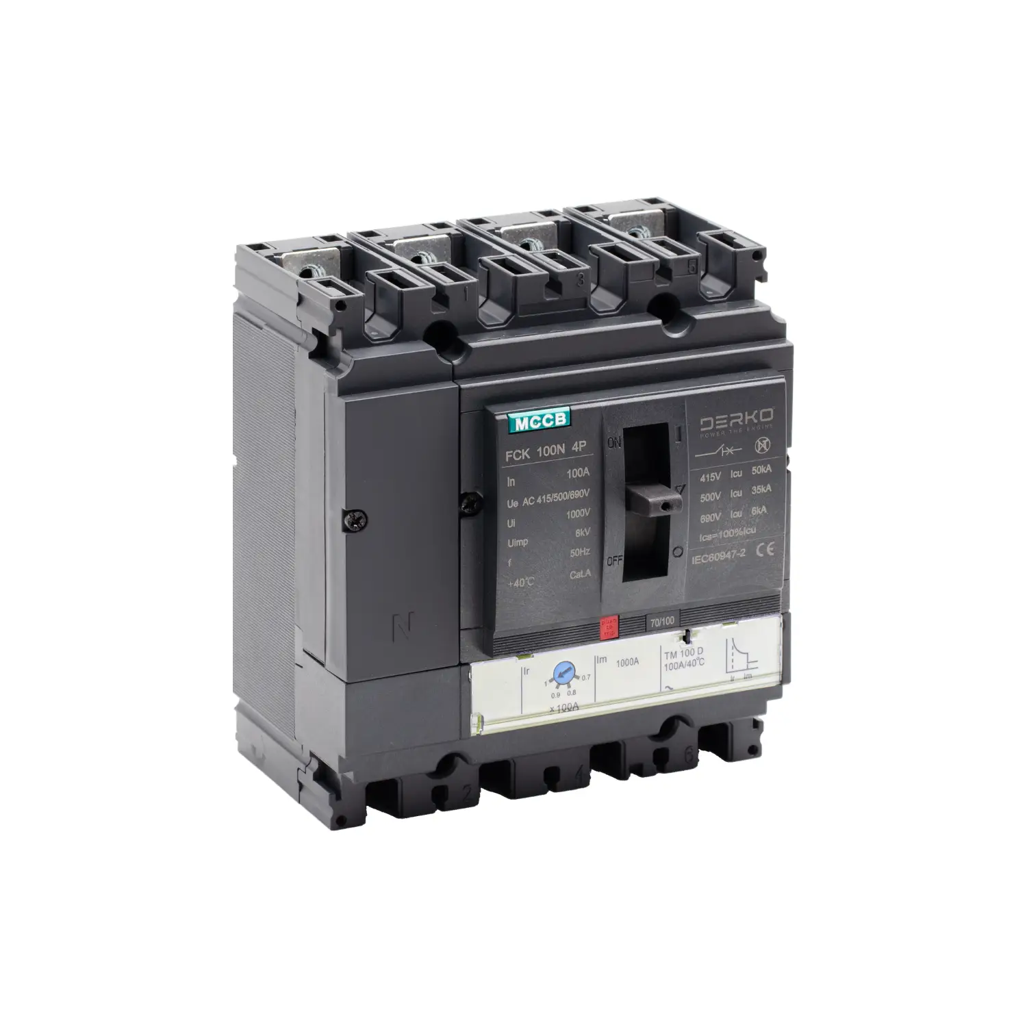 Derko 4 Kutuplu 1000 Amper Ayarlı 36kA Termik Manyetik Şalter