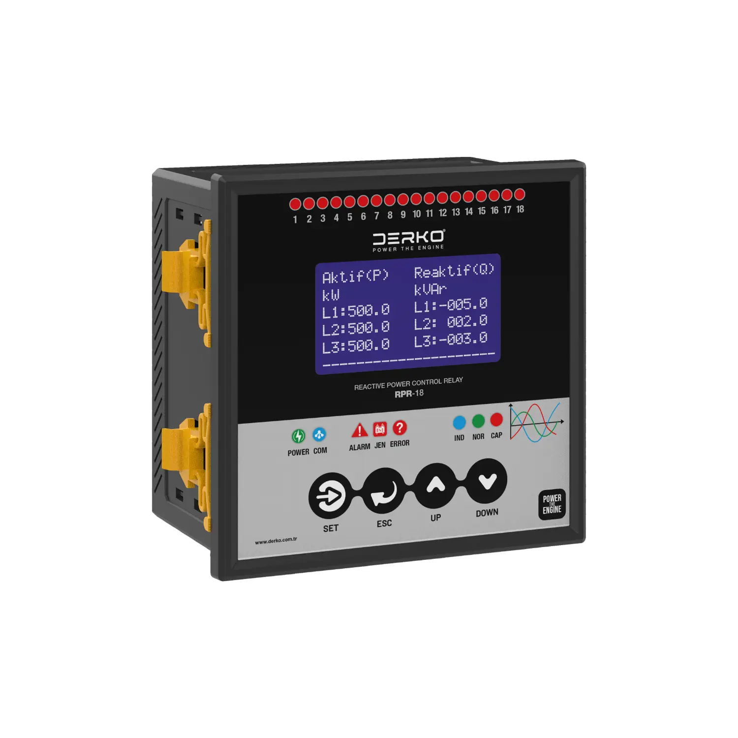 Derko 12 Kademe SVC'li Reaktif Güç Kontrol Rölesi