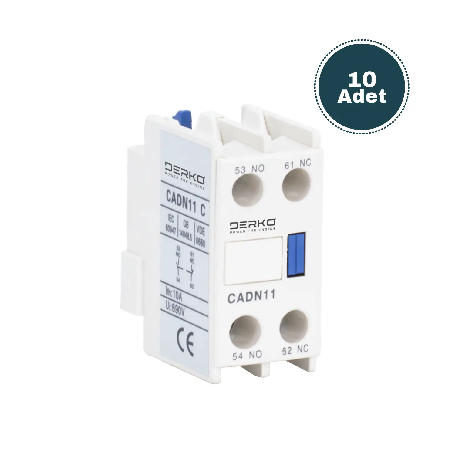 Derko KONTAKTÖR YARDIMCI KONTAK 1NO 1NC 10 Adet