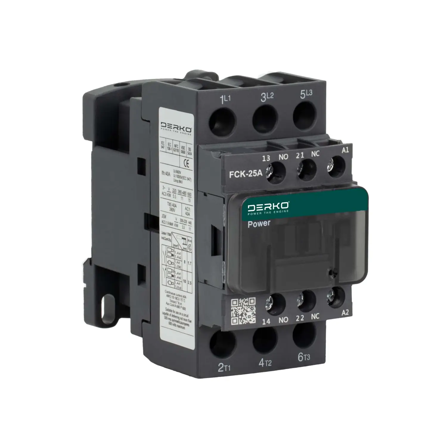 Derko 3 Kutuplu 12 Amper 24VDC Kontaktör