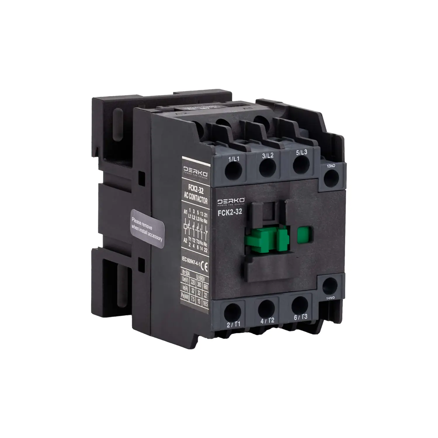 Derko 3 Kutup Eko Seri  40 Amper 220V AC Kontaktör