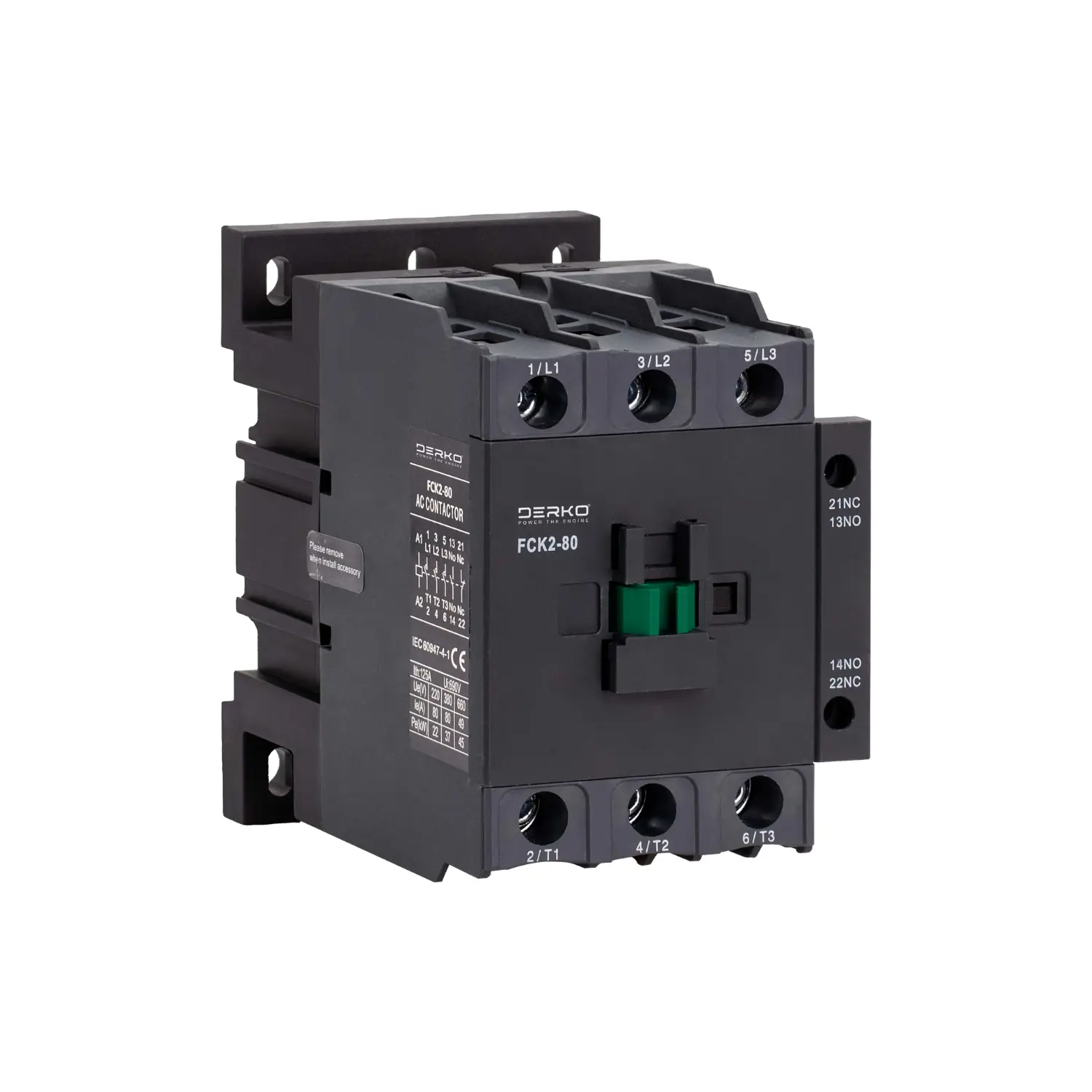 Derko 3 Kutup Eko Seri  95 Amper 220V AC Kontaktör